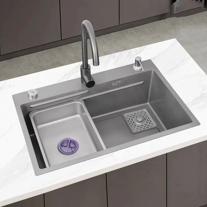 Stainless Steel Kitchen Sink Household Large Single Slot Wash Dish and Wash Vegetables Basin Multifunctional Undermount Basin