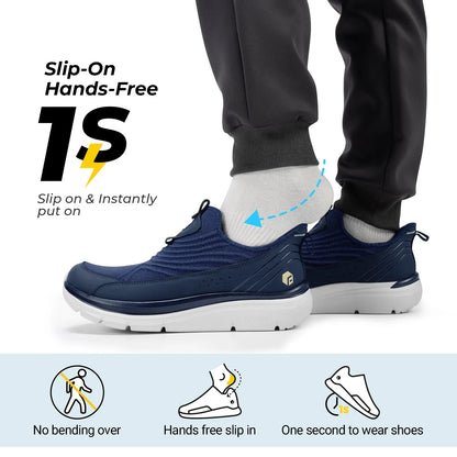 Fitville Wide Men'S Slip-On Running Shoes Lightweight Breathable Outdoor Casual Sports Walking Shoes Sneakers For Swollen Feet.