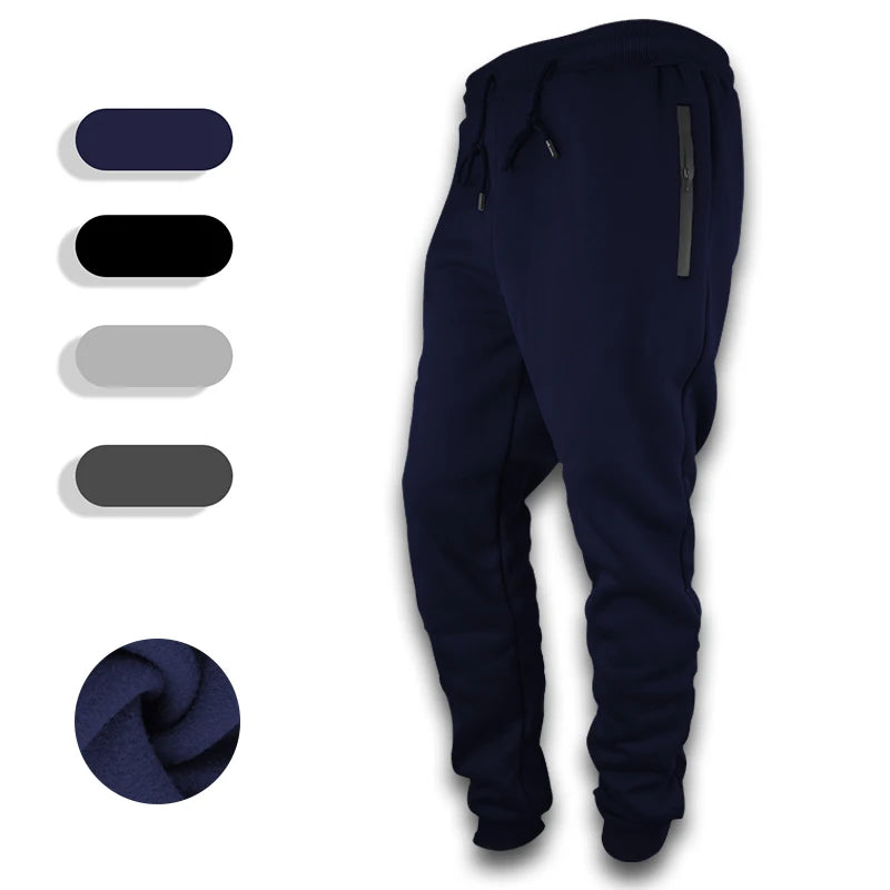 New Sweatpants Side Zipper Pockets Men Joggers Track Pants Elastic Waist Sport Casual Trousers Baggy Fitness Gym Clothing.