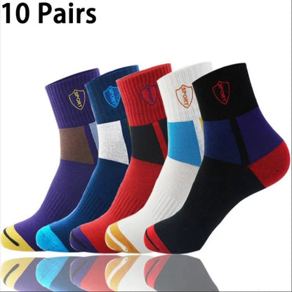 5Pairs Breathable Cotton Sports Stockings Men Bamboo Fiber Autumn and Winter Men Socks Sweat Absorption Deodorant Business Sox.
