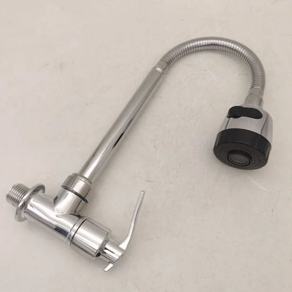 Kitchen Faucet Wall Mount 2 Function Hot and Cold Water Sink Faucet 360 Degree Rotating Sprayer Faucet Bathroom Accessory