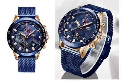 LIGE New Rose Gold Women Watch Top Brand Luxury Watch Women Quartz Sport Women's Bracelet Watches Waterproof Relogios Feminino