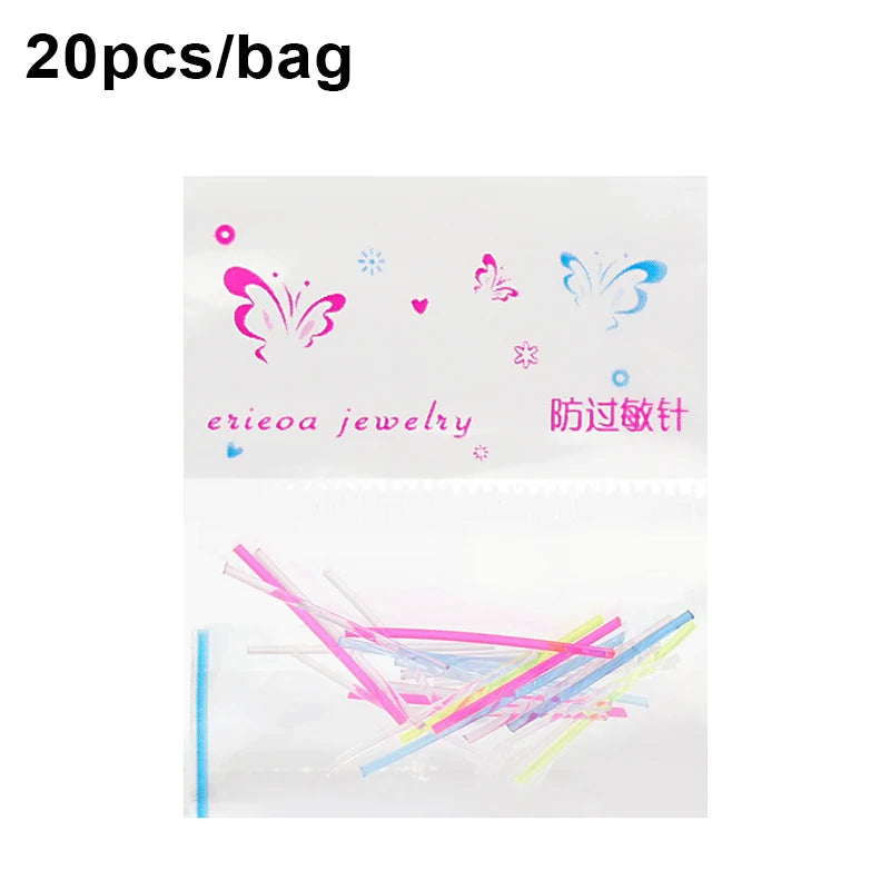 Invisible Plastic Soft Stud Earrings Hypoallergenic Simple Transparent Earring Piercing Retainer Ear Studs Pins Jewelry