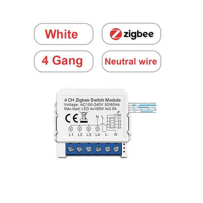 AVATTO Tuya WiFi Zigbee Smart Lichtschaltermodul, Neutralleiter/Keine Neutralleitersteuerung DIY Breaker Arbeit für Alexa, Google Home