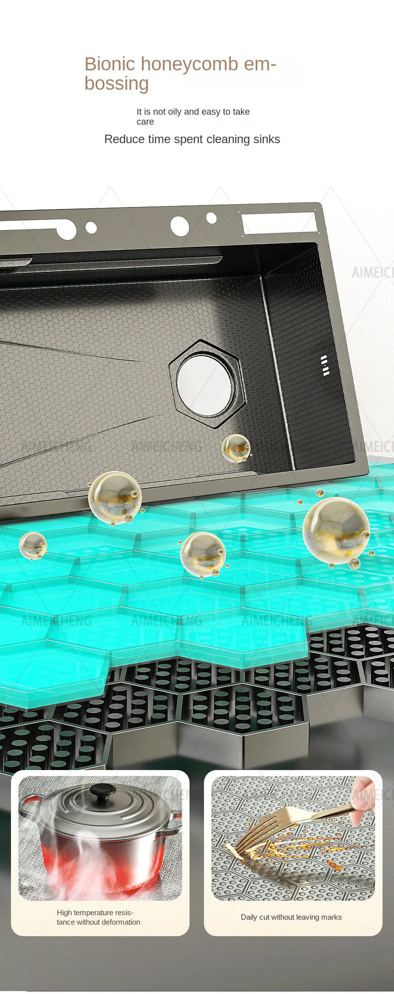 Heißer verkauf Edelstahl Wasserfall Küche Waschbecken Mit Messer Halter Digital Display Wasserhahn Set Geprägte Extra Große Einzigen Slot