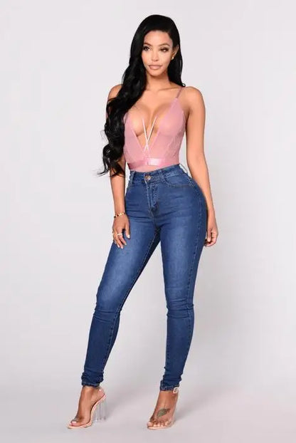 2025 New Women's  Jeans High Waist Push-Up Jeans High Stretch Stretch Mother Jeans Washed Denim Skinny Pencil Pants Women's.