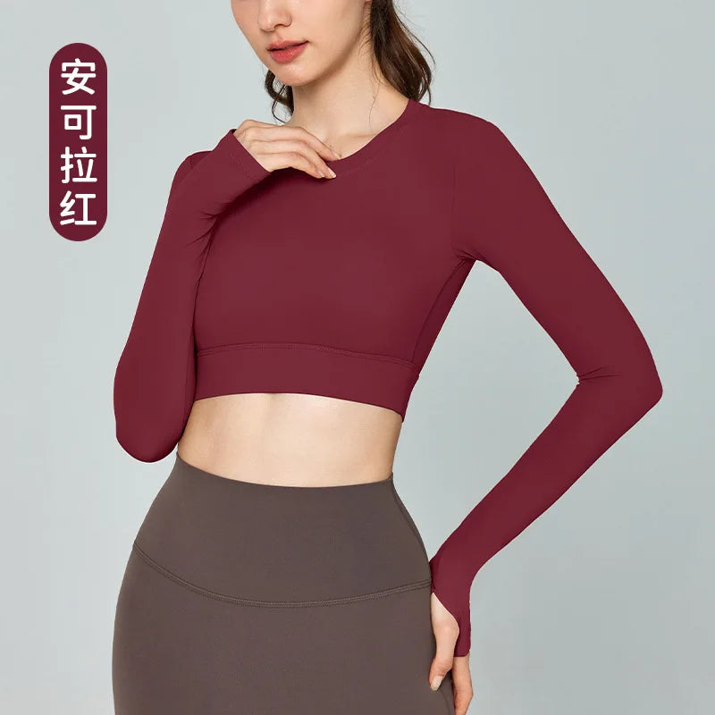 UNI Sports Top Women Long Sleeve Outdoor Running Gym Fitness Wear T-shirt Spring Yoga Shirt Gym Push Up Workout Top