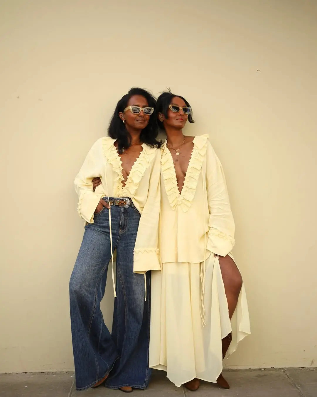 YENKYE New Fashion Side Drawstring High Waist Elegant Yellow Skirt Women Holiday Summer Loose Chiffon Midi Skirts faldas mujer.