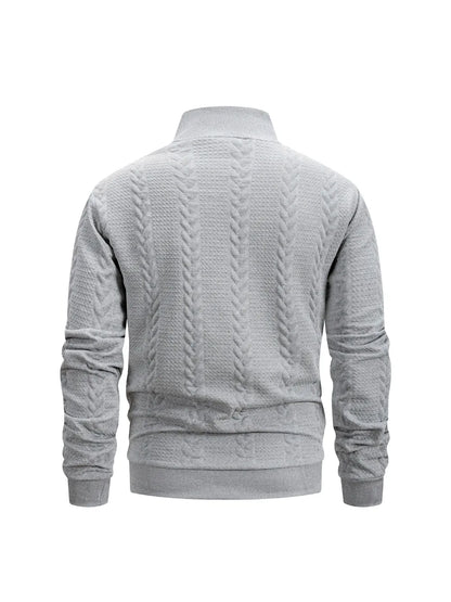 Autumn Casual Long Sleeve Pullover Turtleneck for Old Money Style Solid Color Knitted Jacquard Round Neck Sweater Male Clothing.