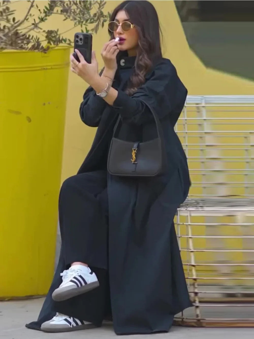 Muslim Abaya Women Trench Coat Morocco Overcoat England Retro Motorcycle Jacket Dubai Long Outerwear Eid Ramadan Saudi Arab 2025.