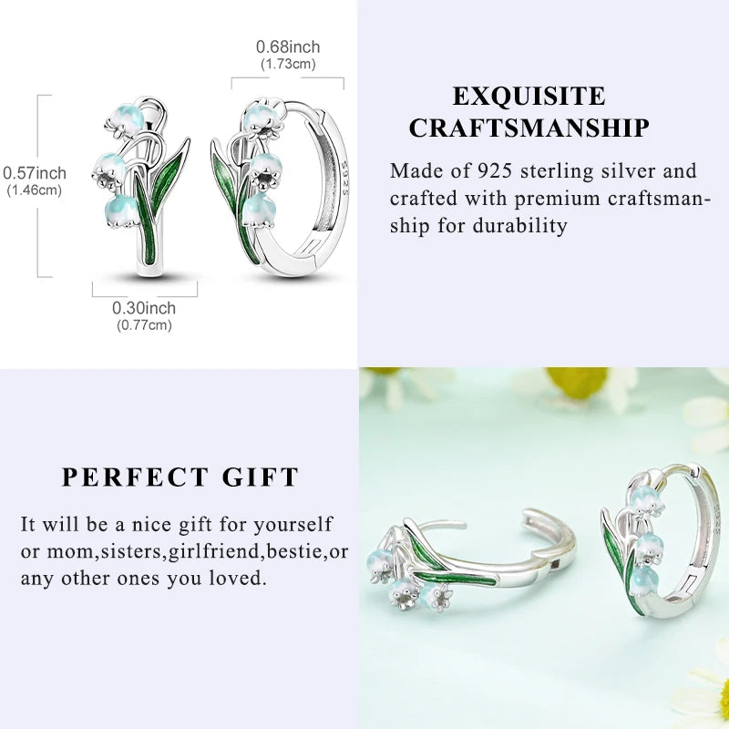 2025 New 925 Sterling Silver Hoop Earrings Flowers Zircon Drop Earrings Stud For Woman Fine Birthday Wedding Party Jewelry Gifts.