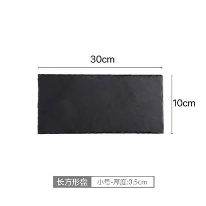 Japanese And Korean Style SLATE Plate Dessert Sushi Flat Western Food Black SLATE Plate Tableware