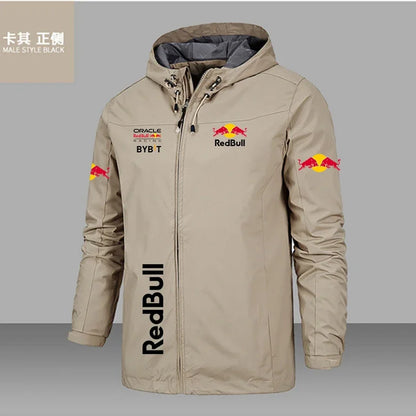 2026 Spring Autumn Motorcycle Jacket Red Bull Logo Printed Jacket Autumn Men's Zip Jacket Red Bull Logo Men's Jacket S-5XL.