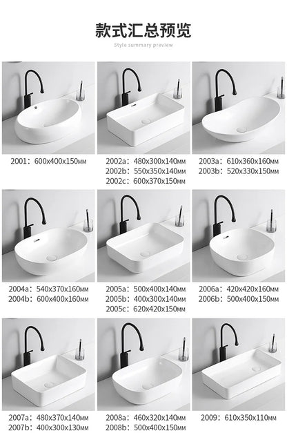 Arbeits platte Waschbecken Seite Entwässerung Keramik Waschbecken Balkon Waschbecken Kunst becken Einzel becken quadratischer Kreis