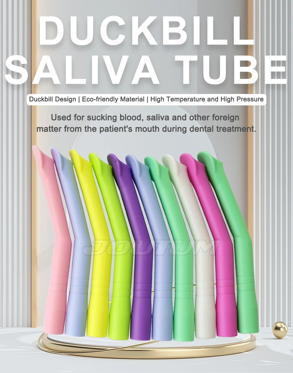 10pcs Dental Autoclavable Strong Suction Tips Dental Duckbill Evacuation Tips Aspirator Saliva Tube Suction Tips Dental Material.