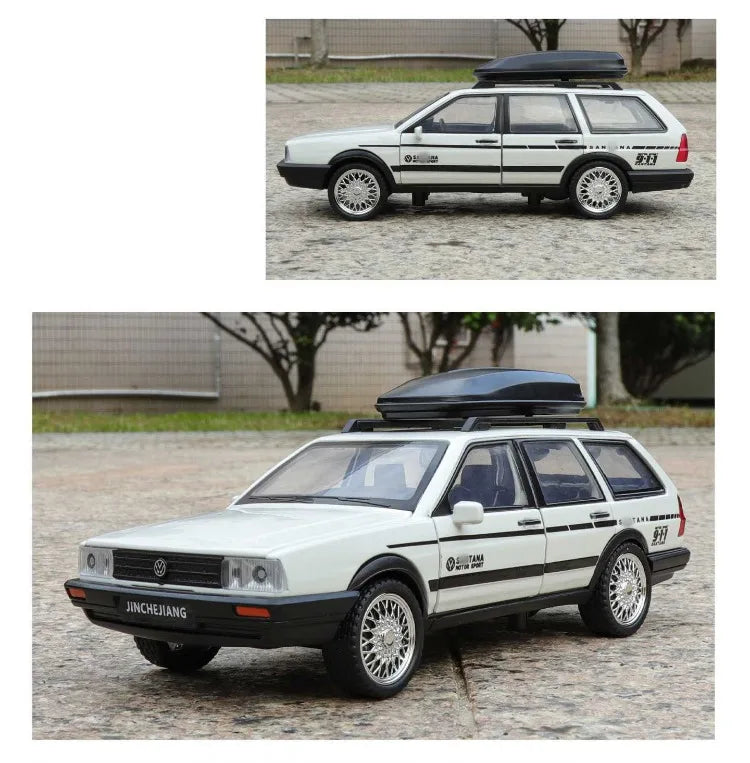 Diecast 1:32 VW SANTANA Wagon Alloy Car Model with Sound Light Children Boy Birthday Gift Toy Vehicles Miniature Voiture.