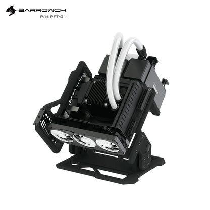Barrowch ITX Open Frame Aluminum Alloy Water-cooling Computer Case DIY Adjustable Angle PFT-01.