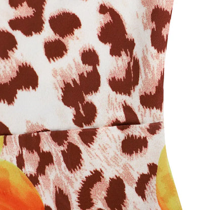 Neue frauen Kleider Sommer Sexy Backless Print Leopard V-ausschnitt Kleid Streetwear Fashion Halter Lace-up Weibliche Kleider Kleidung.