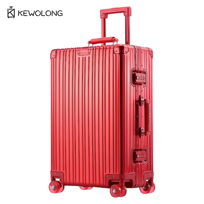 Vollaluminium-Magnesium-Legierungskoffer 20 29 Zoll – langlebiges Einscheckgepäck aus Metall mit TSA-Schloss, Handgepäck mit großer Kapazität.
