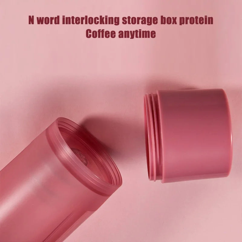 600ml Frosted Shake Cup Milkshake Sports Bottle Outdoor Fitness Water Blender Bottle Protein Powder Portable Gym Training Drink.