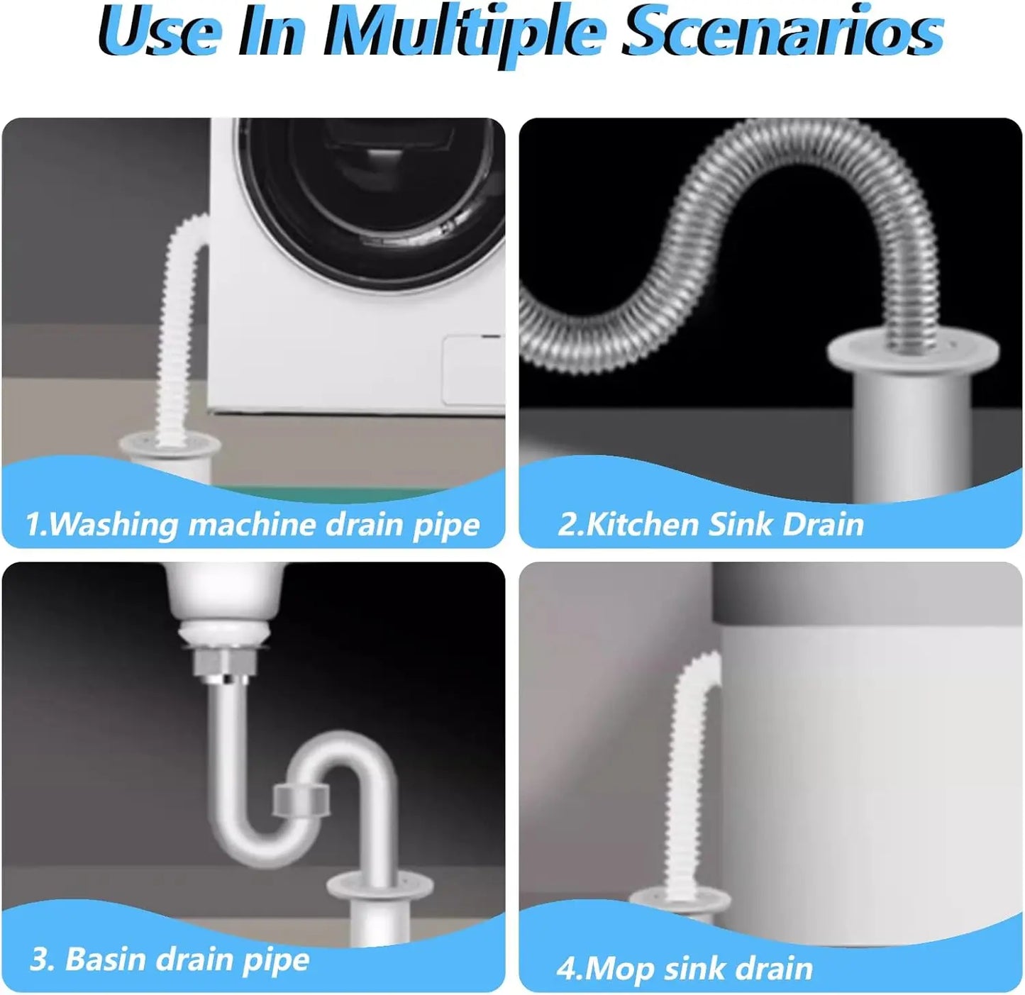 Washing Machine Drain Hose Seal Silicone Washer Drain Hose Seal Plug Pipe Sewer Seal Sealing Cover for Kitchen Bathroom Sink