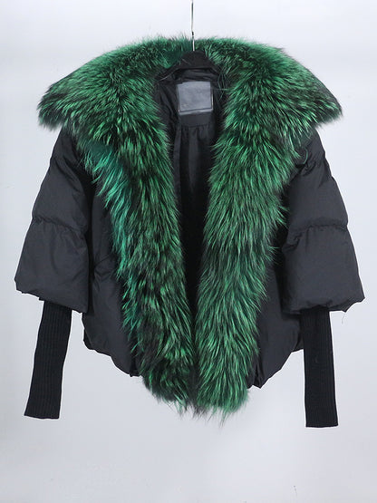 Lose Natürliche Echt Fox Pelz Kragen Mantel Dicke Neue Europäische Mode Weiße Ente Unten Jacke Winter Frauen Warme Luxus Oberbekleidung