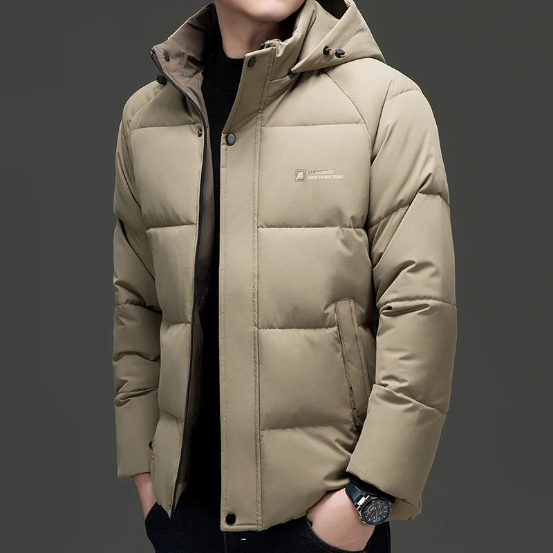 Top Grade Designer New Brand Men Parka Jacket Thick Casual Fashion Hooded Cropped Windbreaker Quilted Bubble Coats  Mens Clothes
