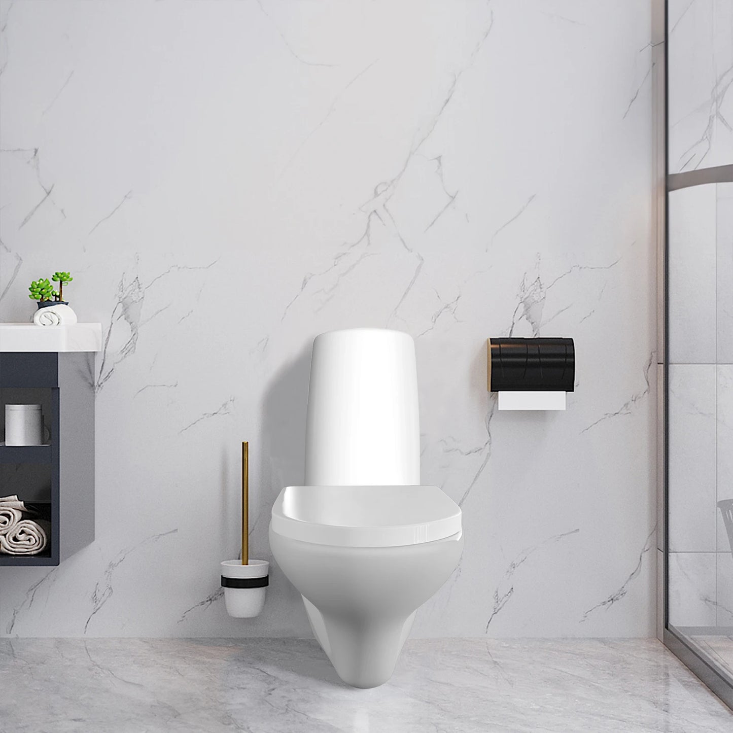 Badezimmer-Toilettensitz mit Soft-Close-Schnellverschluss, D-förmiger Toilettendeckel, einfache obere Befestigung mit 360-Grad-verstellbaren Scharnieren, Toilettensitze