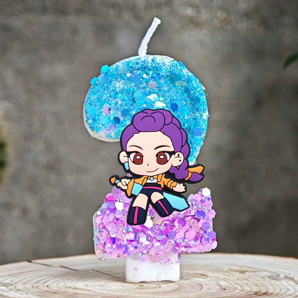 Heißer Kpop Dämon Jäger Thema Kerze 3D Nummer 0-9 Kinder Geburtstag Kuchen Dekoration Baby Dusche Anime Party liefert Geschenke