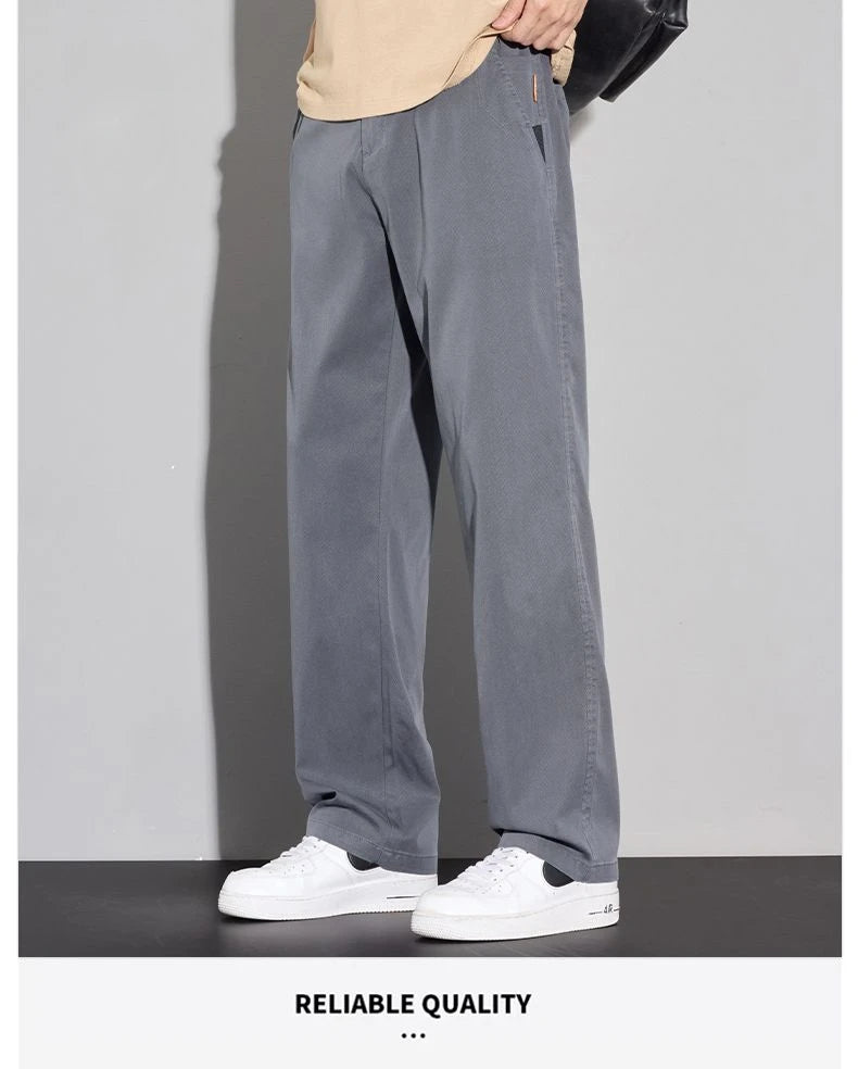 2025 Summer Thin Men's Soft Lyocell Casual Pants Breathable Fashion Solid Color Simple Male Trousers Brand Clothing.