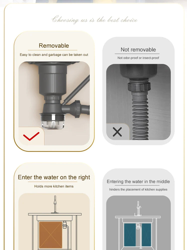 Waterfall Sink Kitchen Stainless Steel Topmount Sink Embossed Large Single Slot Wash Basin With Multifunction Tank Low Price