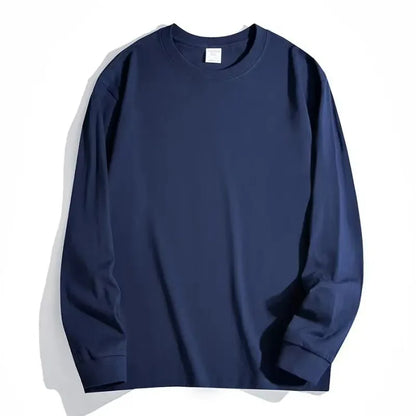 300gsm Heavy Weight Cotton T-shirt Long-sleeved T-shirt for Men Women Pure White Men's Blank Shirt Wholesale.