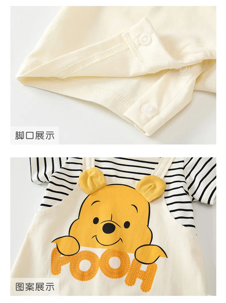 Neugeborene Kleidung Cartoon Winnie the Pooh Bequemer und weicher Sommer Jungen und Mädchen 0-24 Kurzarm Baby Overall.