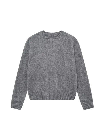 TRZA-Damen Soft Touch Übergroßer Strickpullover, O-Ausschnitt, lange Ärmel, weibliche Pullover, schicke Tops, Mode