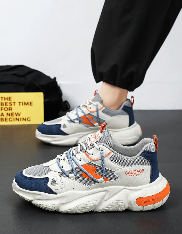 2025 Autumn Men Shoes Fashion Sneakers Height Increasing Casual Chunky Shoes Male Trainers Running Sports Shoes.