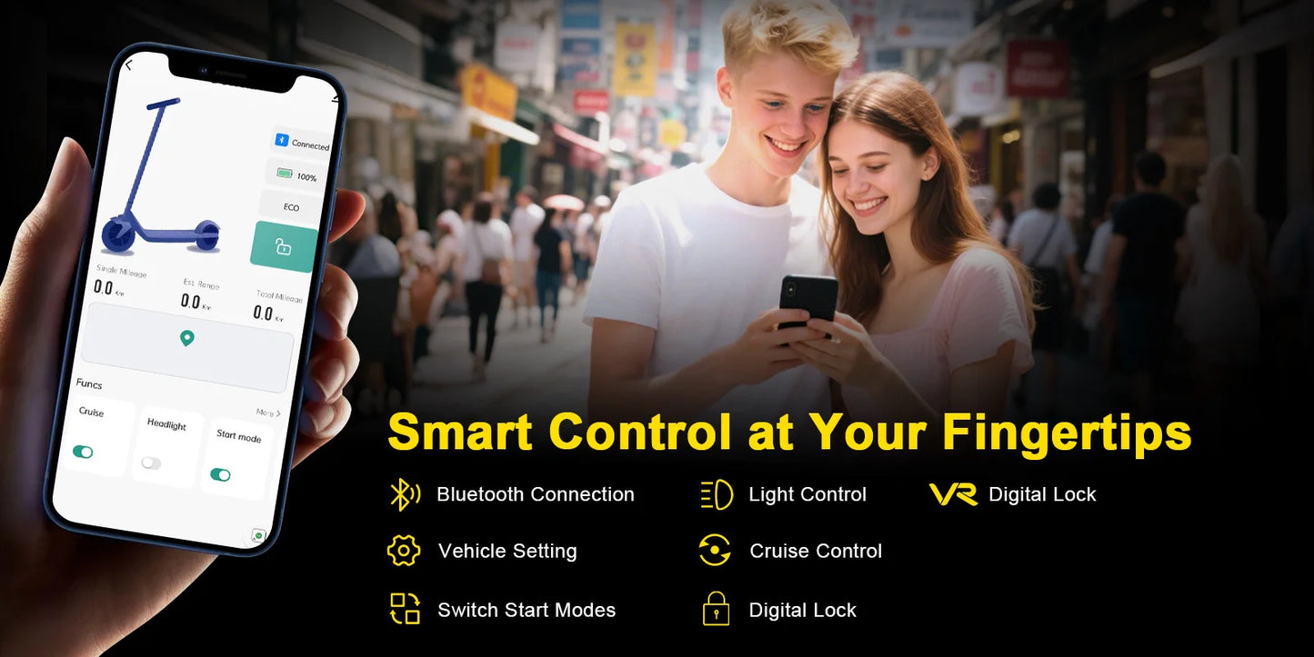 AOVOPRO LP10 500W Electric Scooter 42V 10.5Ah 35KM/H 35KM Long Range 10 Inch with Shock Absorption Smart Foldable EScooter.