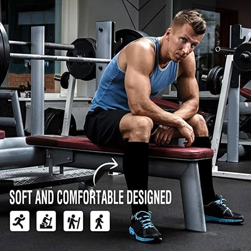 2 Pairs Compression Stockings Blood Circulation Promotion Slimming Sport Nurse Socks Anti Fatigue Comfort Knee High.