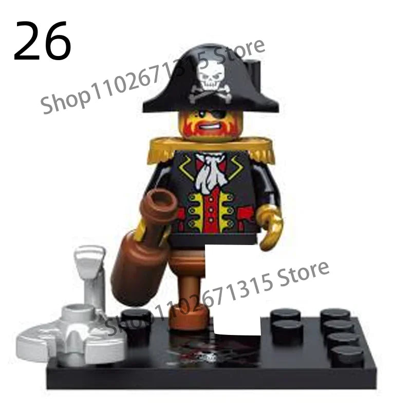 Movies Pirates Of The Caribbean Jack Sparrow Classic Movie Figures Head accessories Building Blocks Toys For Children.
