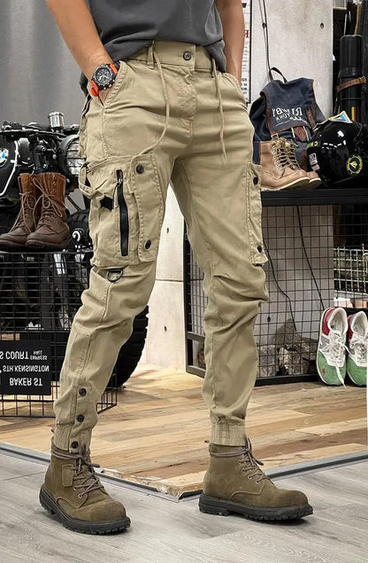 American Style Men's Workwear Pants Straight Leg Outdoor Tactical Casual Trousers Spring Autumn Cross-Border Loose Fit Long Pant.