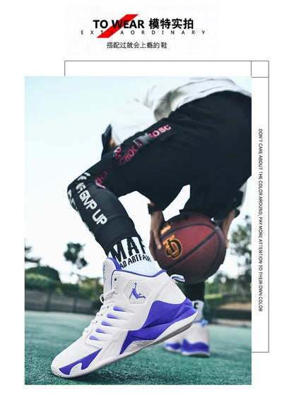 2024 Men Basketball Shoes Outdoor Sports Shoes Male Trendy Sneakers Wear Resistant Rubber Sole Basketball Shoes unisex 36-45.