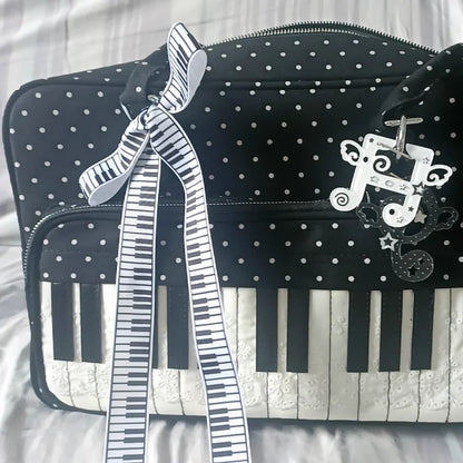 Fashion Polka Dot Ladies Piano Bag New Style Niche Underarm Shoulder Bag Sweet Personality Piano Backpack Women's Bag Square Bag.