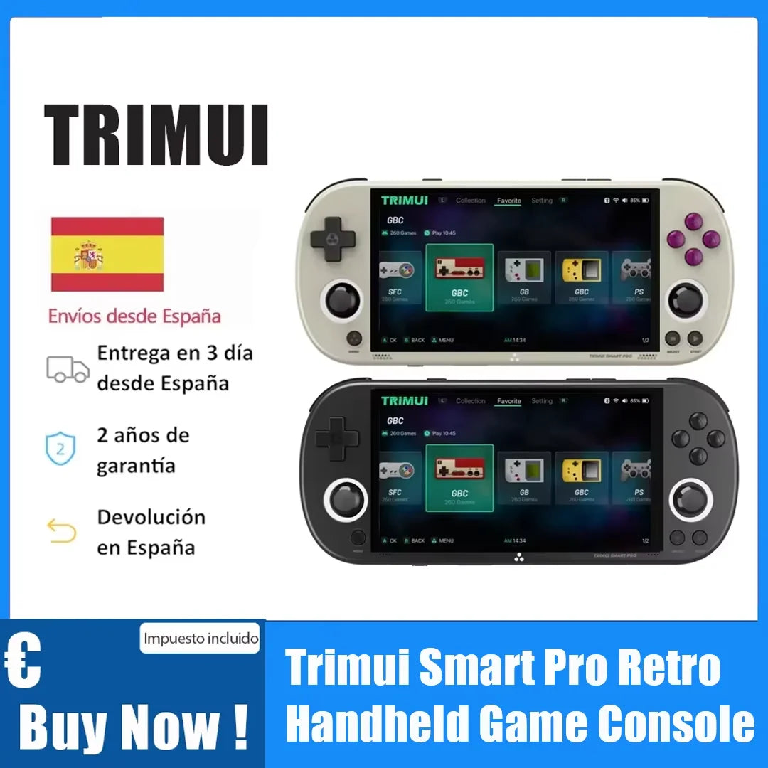 Trimui Smart Pro Handheld Game Console  4.96''IPS Screen Video Game Console Linux SystemRetro Video Game Consoles Birthday Gifts.