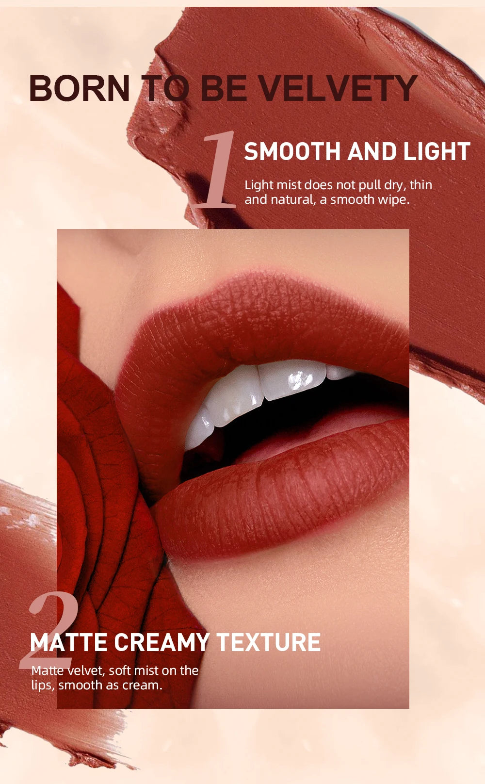 QIBEST 2pcs Lipstick Lipliner Pen Set Matte Nude Lip Liner Pencil Waterproof Long Lasting Lipstick Pen Contour Makeup For Women.