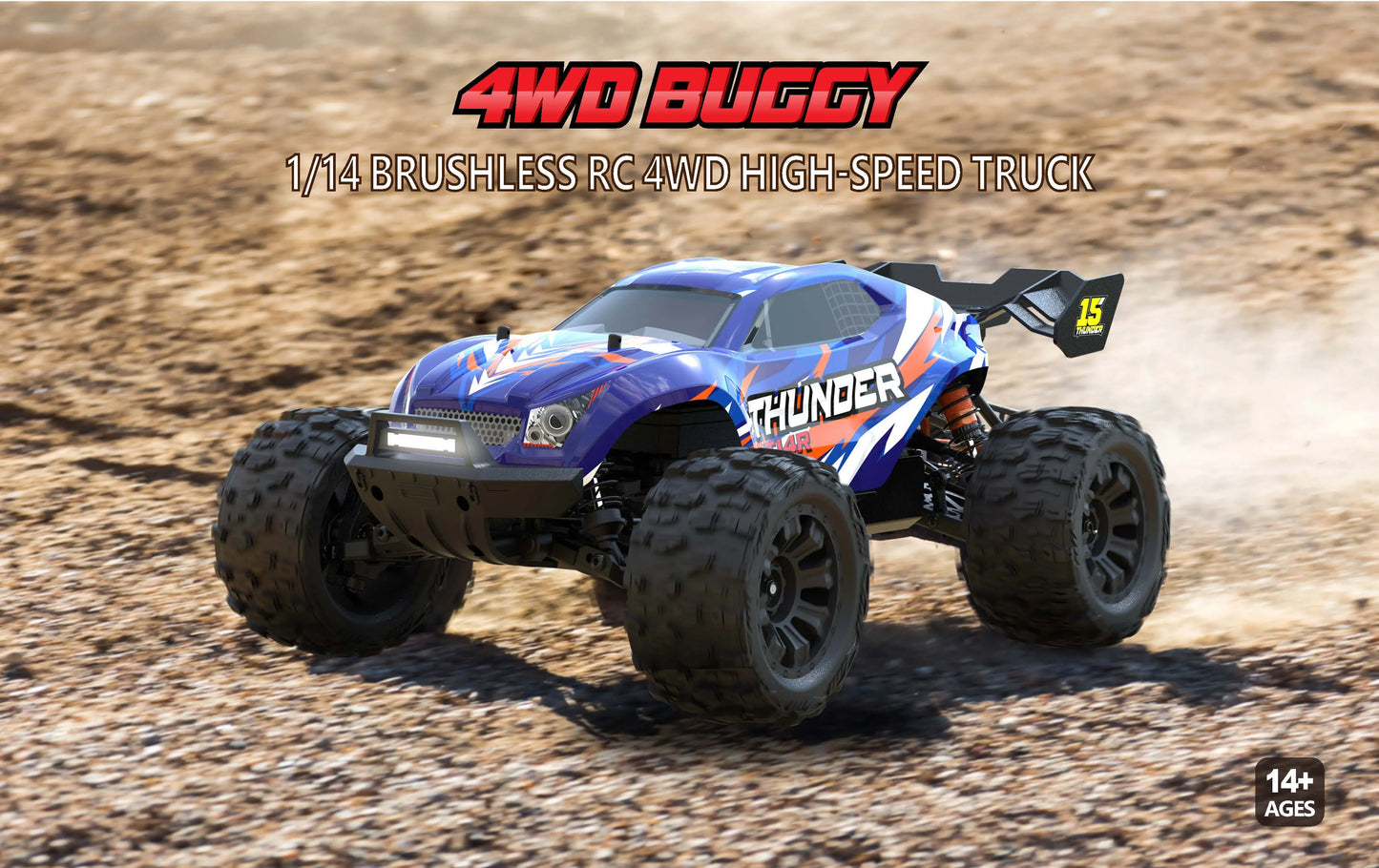 Teeggi 1/14 4WD High Speed Rc Off-road Car 100KM/H Brushless motor 3S Remote Control Truck Drift Racing Cars Toys For kid Gifts