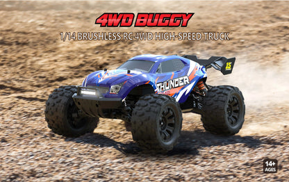 Teeggi 1/14 4WD High Speed Rc Off-road Car 100KM/H Brushless motor 3S Remote Control Truck Drift Racing Cars Toys For kid Gifts