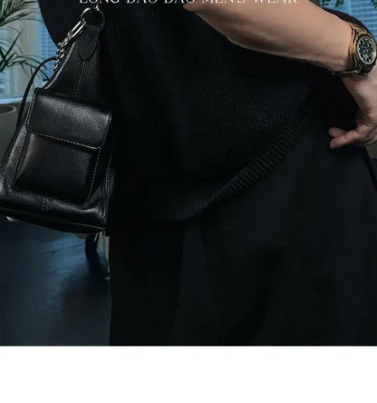 Vintage Trend Casual Autumn Winter New Men Turtleneck Solid Button Fashion Luxury Business Long Sleeve Pullovers Knitted Tops.