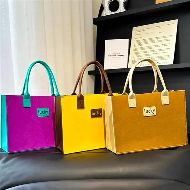 100pcs Wholesale Customized Felt Handbag Tote Bag Portable Environmental Protection Shopping Gift Bag.