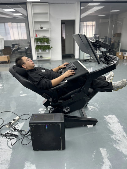 EASE POD PRO Günstiger, bequemer Computer-Cockpit-Zero-Gravity-Stuhl, ergonomischer Stuhl, Arbeitsplatz für 1–2 Monitore