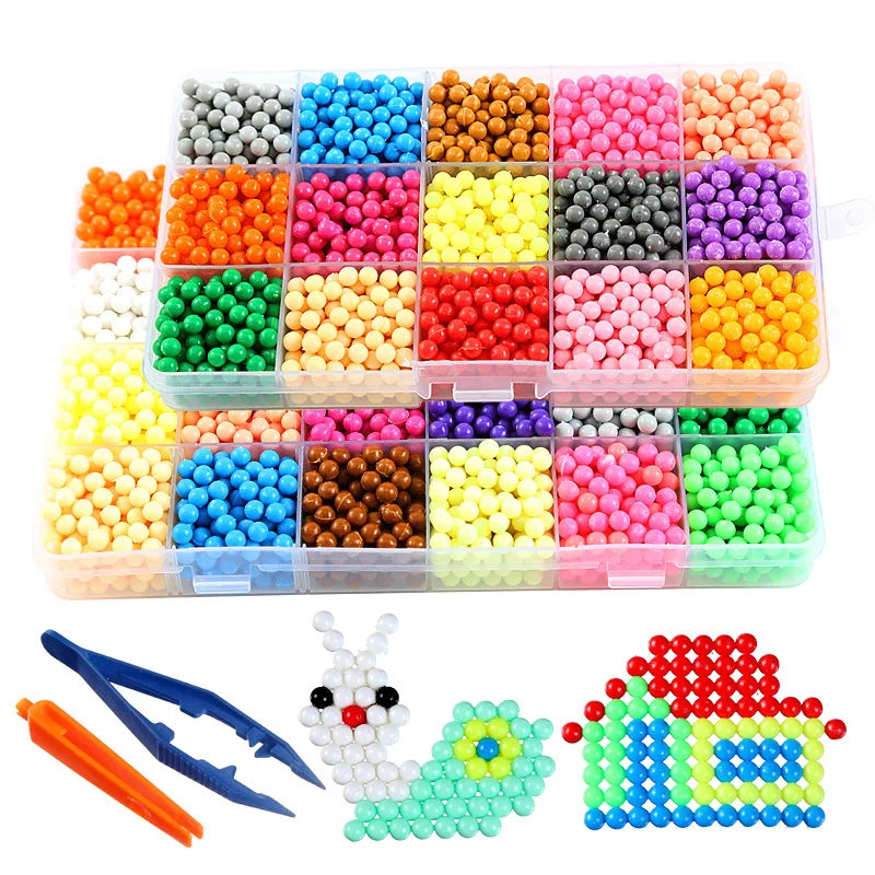 DIY Water Spray Magic Sticky Beads Toy Set Children's Handmade Puzzle Craft Kit Sensory Crystal Beads Kids Art Educational Gifts.
