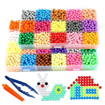 DIY Water Spray Magic Sticky Beads Toy Set Children's Handmade Puzzle Craft Kit Sensory Crystal Beads Kids Art Educational Gifts.